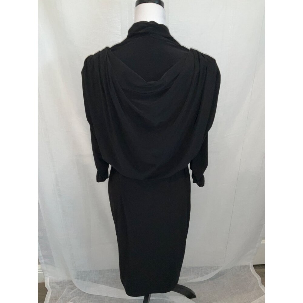 Joseph Ribkoff Black draped long sleeve dress size 10 - Picture 5 of 7